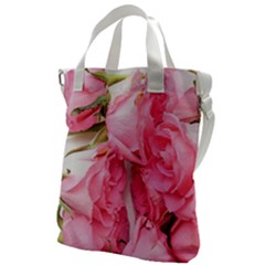 Scattered Magenta Roses Canvas Messenger Bag by kaleidomarblingart