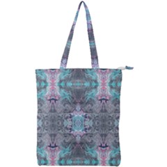 Turquoise Pink Module  Double Zip Up Tote Bag by kaleidomarblingart