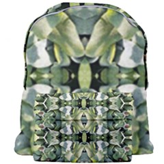 Frosted Green Leaves Repeats Giant Full Print Backpack by kaleidomarblingart