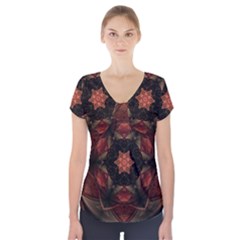 Mrn Medallion Short Sleeve Front Detail Top by MRNStudios