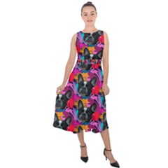 Doggy Midi Tie-back Chiffon Dress by Sparkle