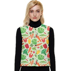 Vegetables Love Women s Short Button Up Puffer Vest by designsbymallika