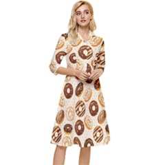 Chocolate Donut Love Classy Knee Length Dress by designsbymallika