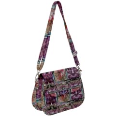 Collage Repeats Saddle Handbag by kaleidomarblingart