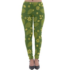 Folk Flowers Pattern Floral Surface Design  Lightweight Velour Leggings by Eskimos