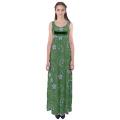 Folk Flowers Pattern Floral Surface Design Empire Waist Maxi Dress by Eskimos