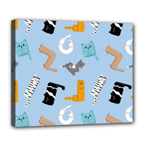 Unusual And Funny Tetris Cats Deluxe Canvas 24  X 20  (stretched) by SychEva