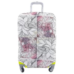 Mixed Media Ink Drawing Luggage Cover (medium) by kaleidomarblingart