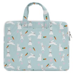 Funny And Funny Hares  And Rabbits In The Meadow Macbook Pro Double Pocket Laptop Bag by SychEva