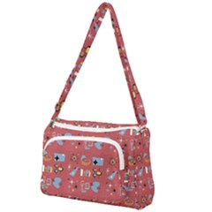 50s Small Print Front Pocket Crossbody Bag by NerdySparkleGoth