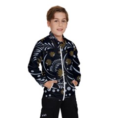 Folk Flowers Pattern Kids  Windbreaker by Eskimos