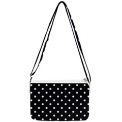 1950 Black White Dots Double Gusset Crossbody Bag by SomethingForEveryone