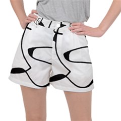 Black And White Abstract Linear Decorative Art Ripstop Shorts by dflcprintsclothing