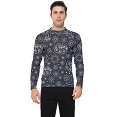 Dark Moon And Stars Men s Long Sleeve Rash Guard by AnkouArts