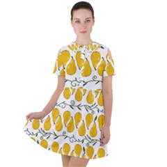 Juicy Yellow Pear Short Sleeve Shoulder Cut Out Dress  by SychEva