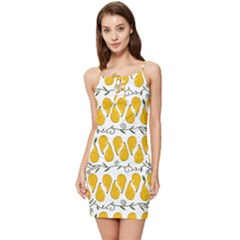 Juicy Yellow Pear Summer Tie Front Dress by SychEva