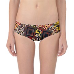 Root Humanity Bar And Qr Code Flash Orange And Purple Classic Bikini Bottoms by WetdryvacsLair