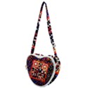 Root Humanity Bar And Qr Code in Flash Orange and Purple Heart Shoulder Bag View1