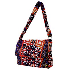 Root Humanity Bar And Qr Code In Flash Orange And Purple Full Print Messenger Bag (l) by WetdryvacsLair