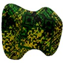 Root Humanity Bar And Qr Code Green and Yellow Doom Head Support Cushion View3