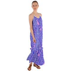 Root Humanity Barcode Purple Pink And Galuboi Cami Maxi Ruffle Chiffon Dress by WetdryvacsLair