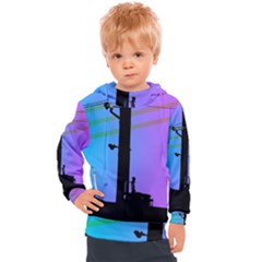 Vaporwave Wires And Transformer Kids  Hooded Pullover by WetdryvacsLair