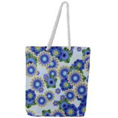 Flower Bomb 7 Full Print Rope Handle Tote (large) by PatternFactory