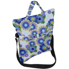 Flower Bomb 7 Fold Over Handle Tote Bag by PatternFactory