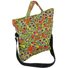 Flower Bomb 8 Fold Over Handle Tote Bag by PatternFactory