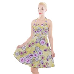 Flower Bomb 10 Halter Party Swing Dress  by PatternFactory