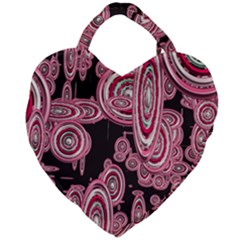 Concentric Circles C Giant Heart Shaped Tote by PatternFactory