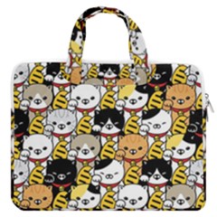 Cat-seamless-pattern-lucky-cat-japan-maneki-neko-vector-kitten-calico-pet-scarf-isolated-repeat-back Macbook Pro Double Pocket Laptop Bag by elchino