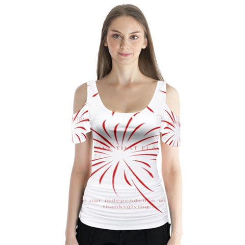 20210801 151424 0000 Photo 1607517624237 Butterfly Sleeve Cutout Tee  by Basab896