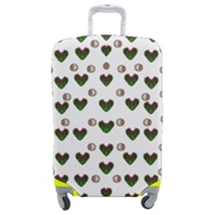 Hearts And Pearls For Love And Plants For Peace Luggage Cover (medium) by pepitasart