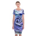 Watercolor-rose-flower-romantic Classic Short Sleeve Midi Dress View1