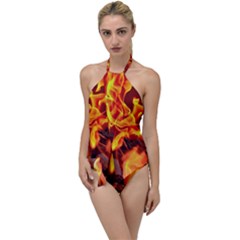 Fire-burn-charcoal-flame-heat-hot Go With The Flow One Piece Swimsuit by Sapixe