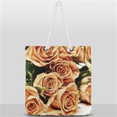 Roses-flowers-bouquet-rose-bloom Full Print Rope Handle Tote (large) by Sapixe