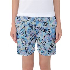 Science-education-doodle-background Women s Basketball Shorts by Sapixe