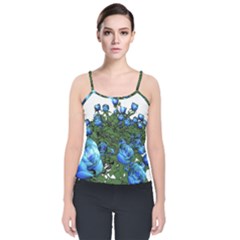 Flowers-roses-rose-nature-bouquet Velvet Spaghetti Strap Top by Sapixe