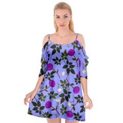 Purple Flower On Lilac Cutout Spaghetti Strap Chiffon Dress by Daria3107