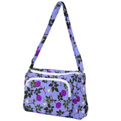 Purple Flower On Lilac Front Pocket Crossbody Bag by Daria3107