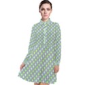 Soft Pattern Aqua Long Sleeve Chiffon Shirt Dress View1