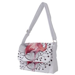 Watercolor Flamingo Full Print Messenger Bag (m) by webstylecreations