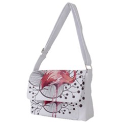 Watercolor Flamingo Full Print Messenger Bag (l) by webstylecreations