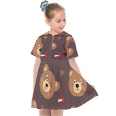 Bears-vector-free-seamless-pattern1 Kids  Sailor Dress by webstylecreations