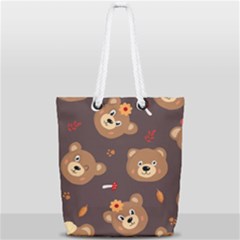 Bears-vector-free-seamless-pattern1 Full Print Rope Handle Tote (small) by webstylecreations