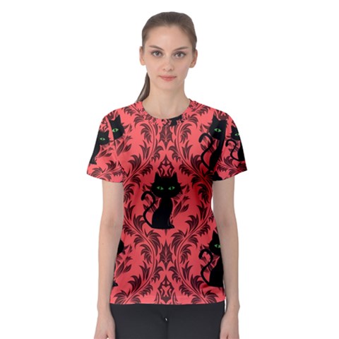 Cat Pattern Women s Sport Mesh Tee by NerdySparkleGoth