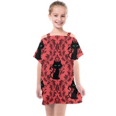 Cat Pattern Kids  One Piece Chiffon Dress by NerdySparkleGoth