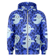 Ghost Pattern Men s Zipper Hoodie by NerdySparkleGoth