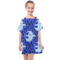 Ghost Pattern Kids  One Piece Chiffon Dress by NerdySparkleGoth